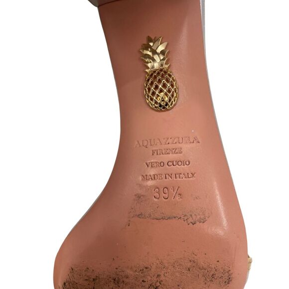 Aquazzura Moonray Metallic Sandal Women's 39.5 Made in Italy - Picture 5 of 5